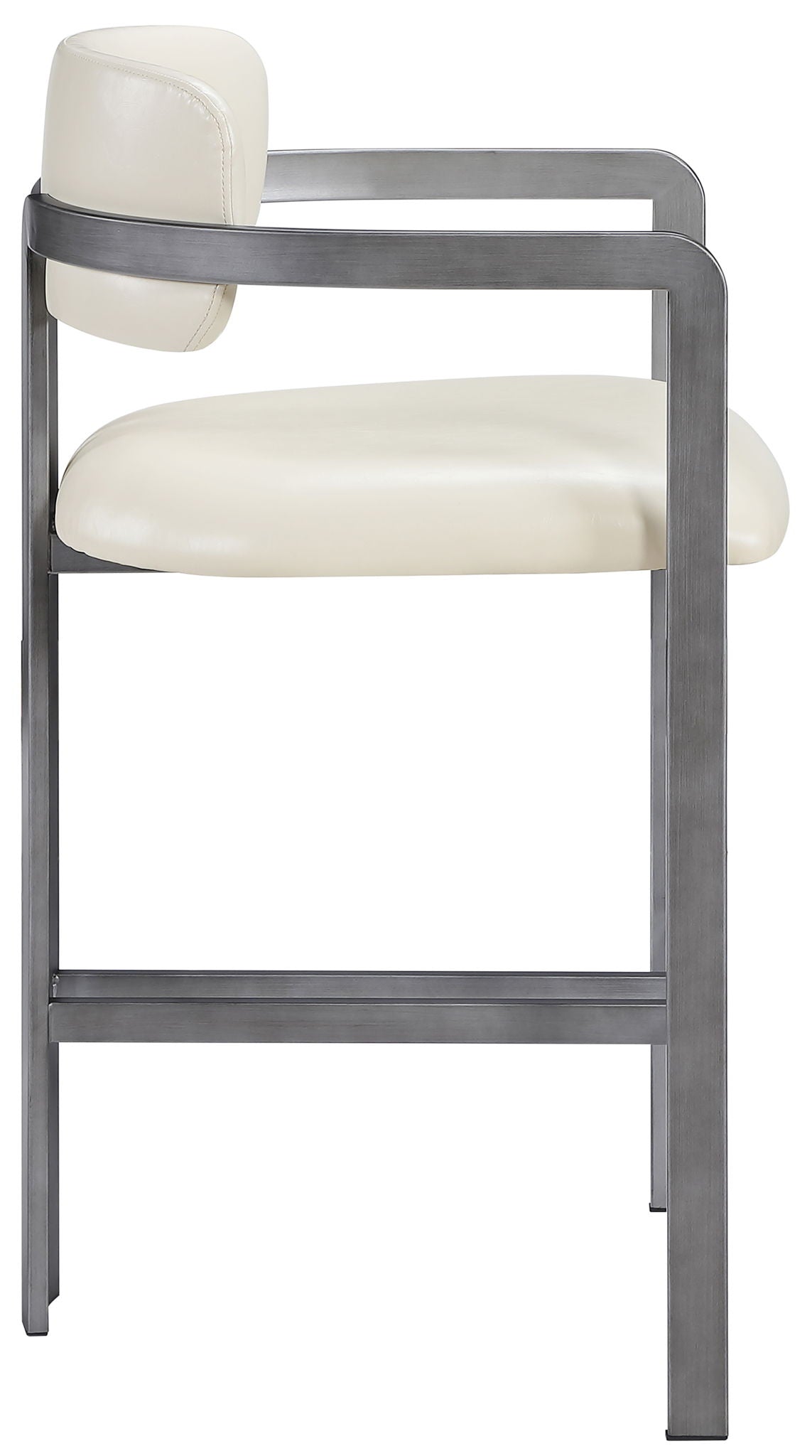 Aurum - Vegan Leather Upholstered Counter Stool With Gray Base