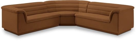 Cascade - Velvet Modular Sectional - Saddle