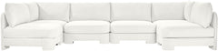 Hammond - Velvet Performance Fabric Upholstered 6 Piece U-Shaped Armless Sectional