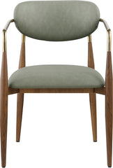 Ronda - Vegan Leather Upholstered Dining Arm Chair - Walnut Legs