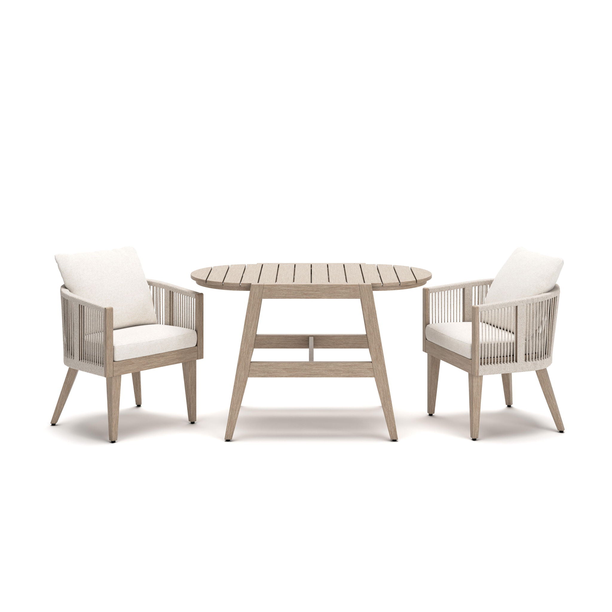 Ivory Vine - Chairs With Cushion / Table Set (Set of 3) - Beige