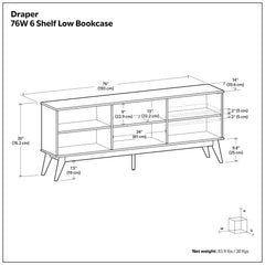 Draper - Handcrafted Low Bookcase