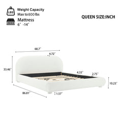 Upholstered Simple Modern Bedroom Bed With Curved Headboard