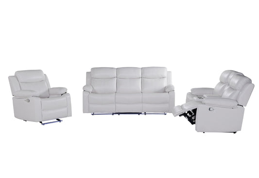 U6026 - Reclining Sofa With LED - White