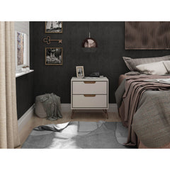 Rockefeller - Nightstand With 2 Drawers - Off White