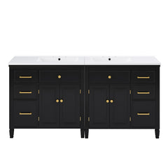 2 Piece Freestanding Bathroom Vanity Set With Sink Top, Reversible Dual Layout