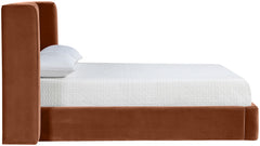 Kendall - Velvet Upholstered Bed - Cognac