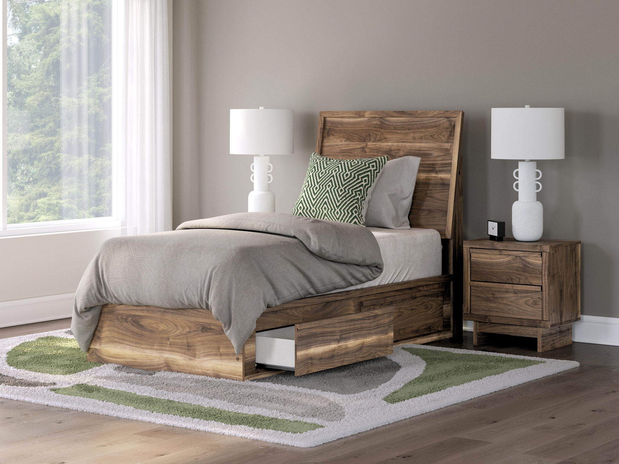 Chirason - Panel Bed With Storage