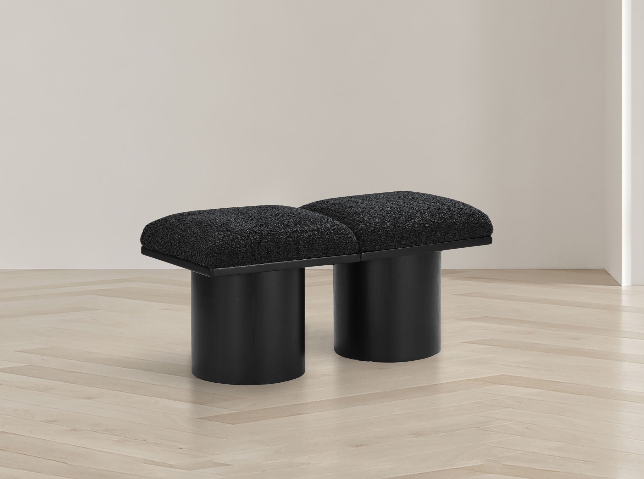 Pavilion - 2 Piece Modular Bench With Black Base