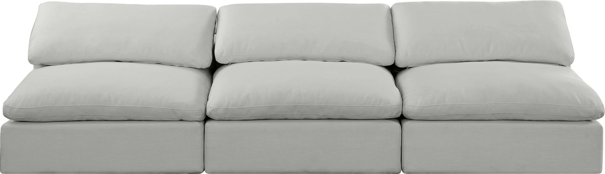 Comfy - Linen Modular Armless Sofa 3 Seats