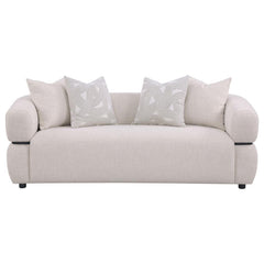 Jeanette - 84" Fabric Upholstered Round Arm Sofa - Beige