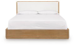 Pamaria - King Upholstered Bed - Light Brown