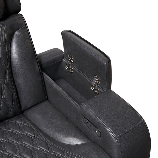 U8611 - Power Recliner With Power Headrest And LED - Charcoal