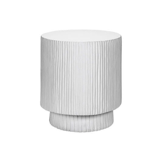Round Accent Table, Indoor Outdoor - White