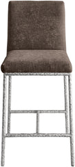 Reeves - Chenille Fabric Upholstered Counter Stool (Set of 2) - Silver Base