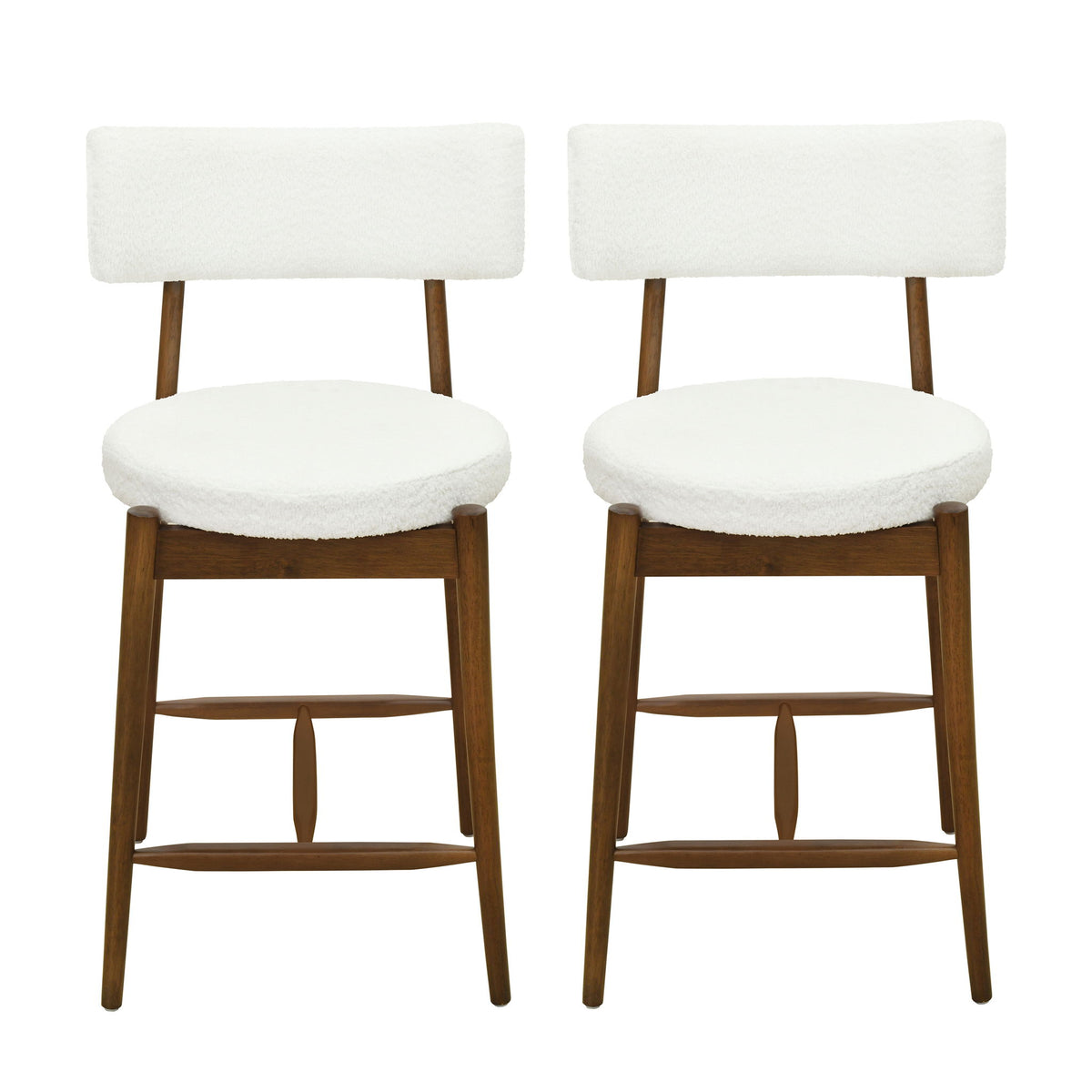 Counter Stool (Set of 2) - Walnut Beige