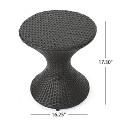 Highest Quality Wicker Hourglass Shaped Side Table - Brown Multi