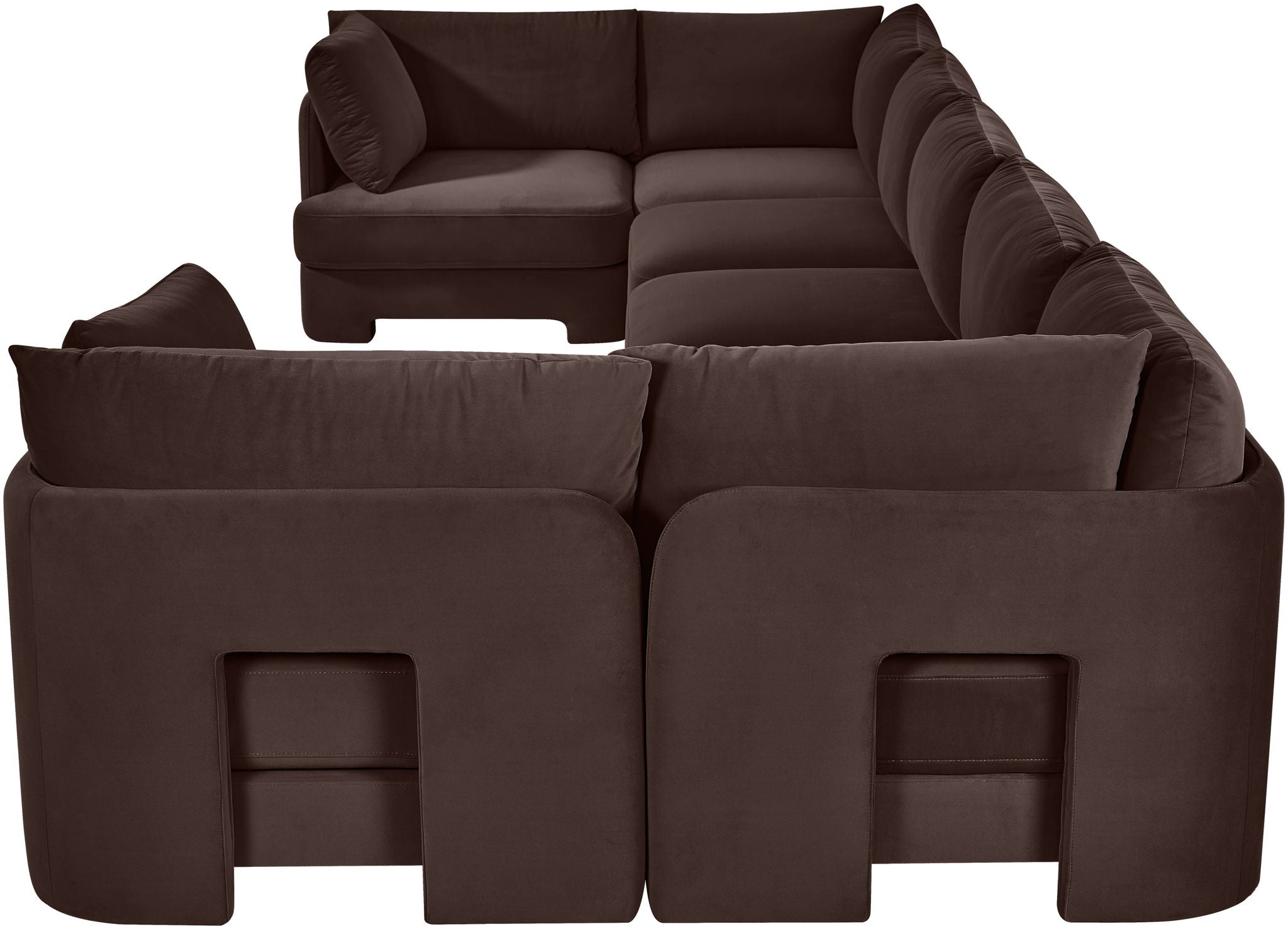 Hammond - Velvet Performance Fabric Upholstered 7 Piece U-Shaped Sectional