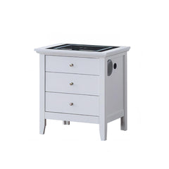 Hammond - Smart 3 Drawer Nightstand With USB Charging And Integrated Speakers - White