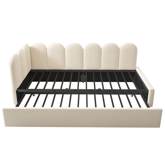 Upholstered Daybed With Metal Slatted Base