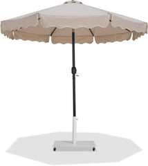 Amalfi - Aluminum Patio Umbrella - White Base / Black Pole