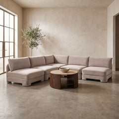Hammond - Velvet Performance Fabric Upholstered 5 Piece Armless Sectional