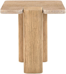 Ravenna - Genuine Fabric Travertine And Oak Wood Table