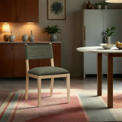 Avon - Linen Textured Performance Fabric Upholstered Dining Side Chair (Set of 2)