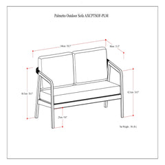 Palmetto - Outdoor Sofa - Stone Gray