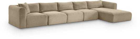 Shaggy - Fabric 5 Piece Modular Sectional With Chaise