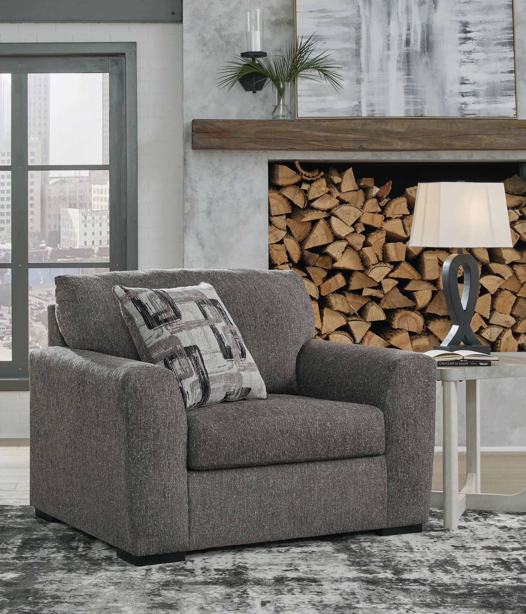 Gardiner - 2 Pc. - Chair And A Half, Ottoman - Pewter