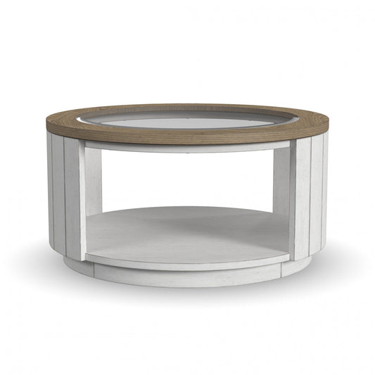 Melody - Round Coffee Table With Casters - White