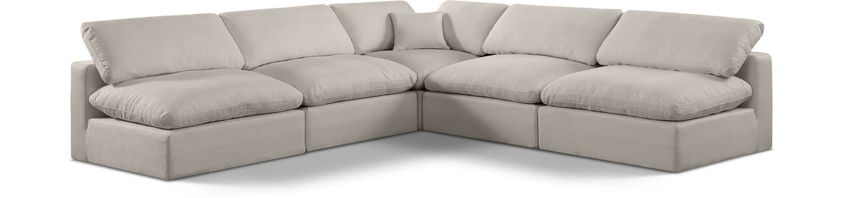 Comfy - 5 Piece Linen Modular Corner Armless Sectional