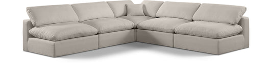 Comfy - 5 Piece Linen Modular Corner Armless Sectional