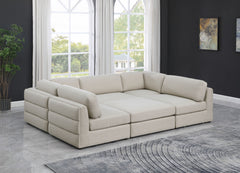Beckham - 6 Piece Modular U-Shaped Armless Sectional