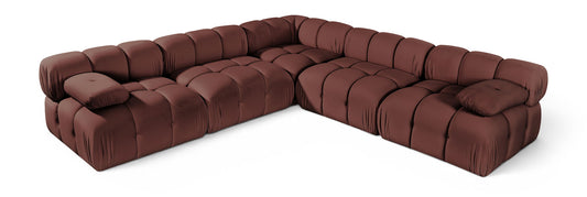 Orin - Velvet Fabric 5 Piece Modular Sectional