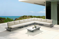 Maldives - 7 Piece Water Resistant Outdoor Patio Modular Sectional With Gray Base