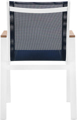 Nizuc - Outdoor Patio Dining Arm Chair With White Frame And Natural Arms (Set of 2)