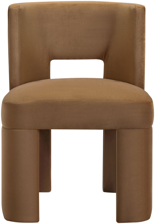 Zuno - Velvet Performance Fabric Upholstered Dining Chair (Set of 2) - Saddle