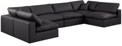 Comfy - 6 Piece Faux Leather Modular Armless Sectional