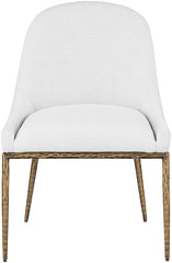 Ferro - Upholstered Dining Side Chair With Brushed Gold Legs