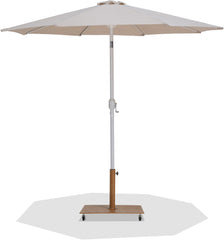 Fiji - Aluminum Patio Umbrella With Square Teak And White Base