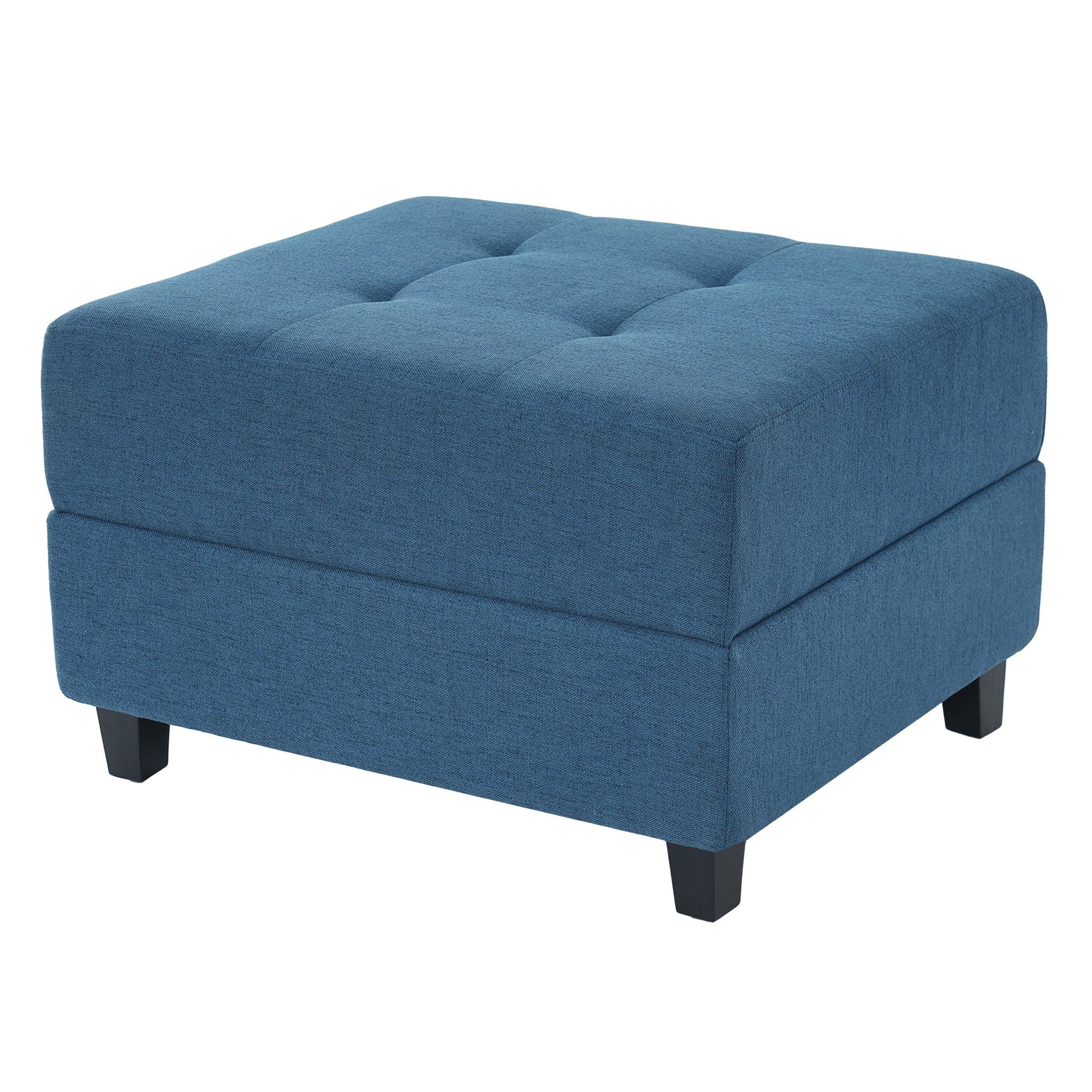 Ottoman, Compact Footrest For Living Room - Navy Blue
