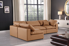 Comfy - 4 Piece Faux Leather Modular Armless Sectional