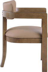 Lavrin - Vegan Leather Upholstered Dining Arm Chair (Set of 2) - Walnut Base