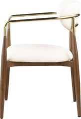 Ronda - Vegan Leather Upholstered Dining Arm Chair - Walnut Legs