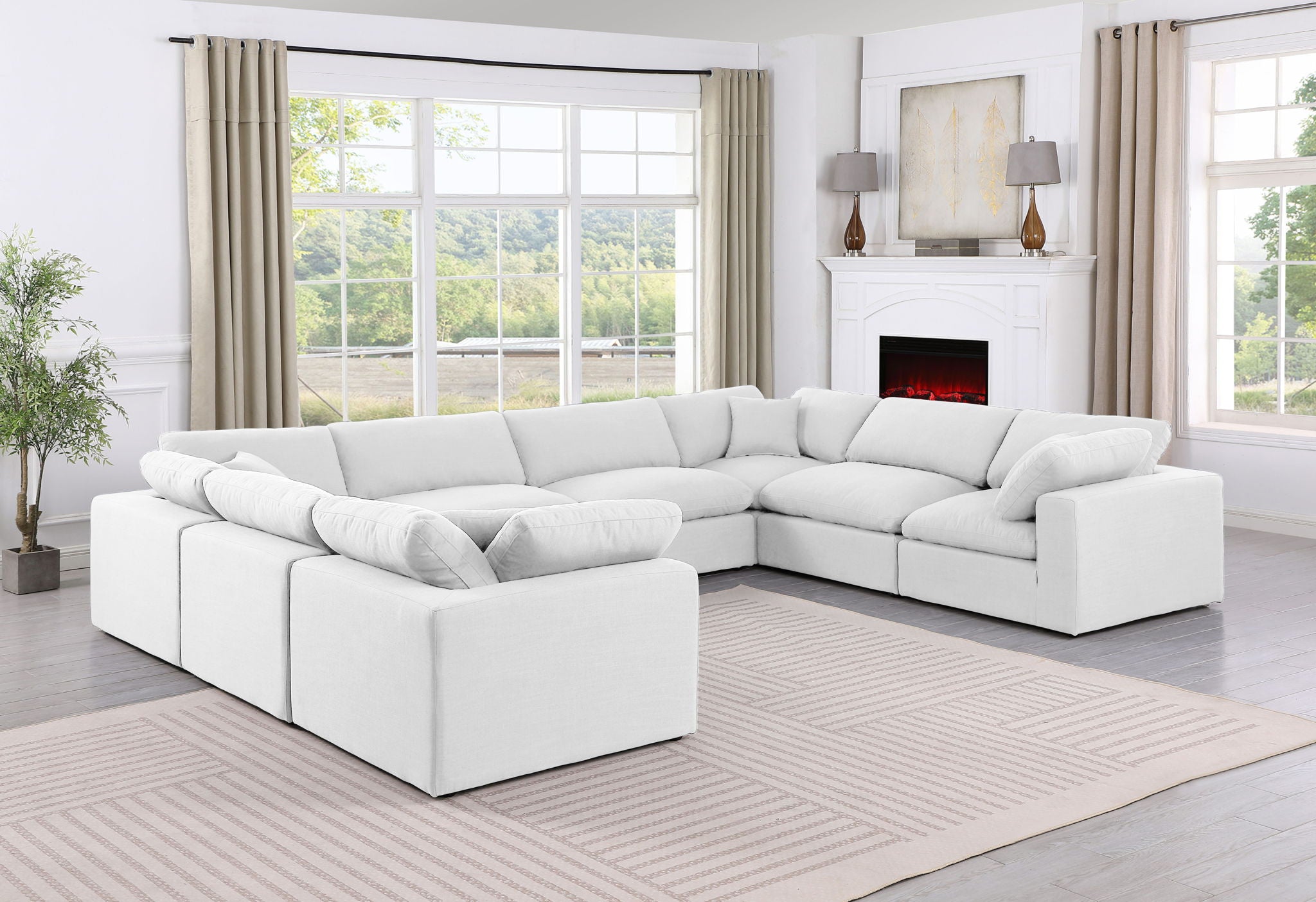 Comfy - 8 Piece Linen Modular Sectional