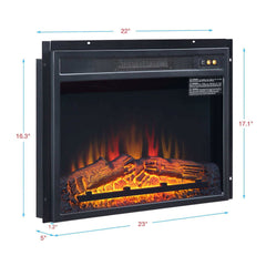 Electric Fireplace With Remote Control For Indoor Heating - Black