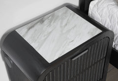 Beckett - Nightstand With LED, Cooler And Speaker - Black / White