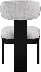 Timbra - Linen Textured Fabric Upholstered Dining Chair (Set of 2) - Black Base